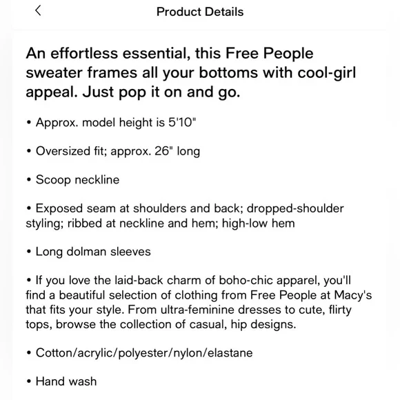 SOLD Free People Brookside Sweater Tunic White Oversized 🤍 - Picture 6 of 6